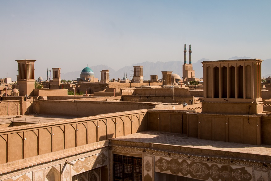 Yazd város Irán széltornyok