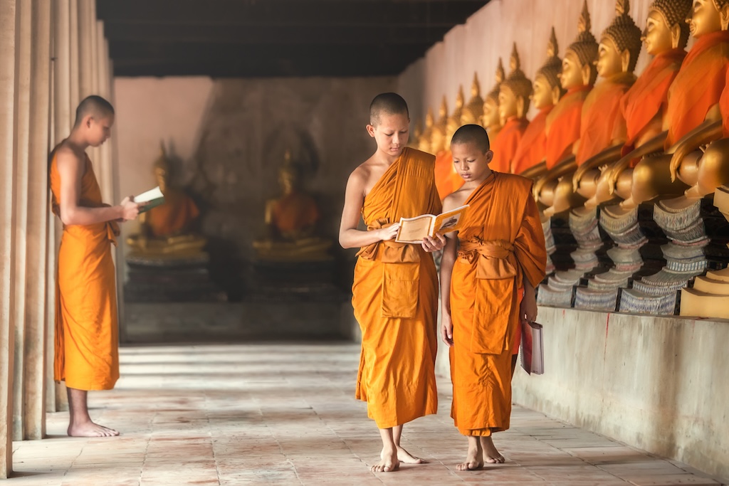szerzetesek Ayutthaya városában
