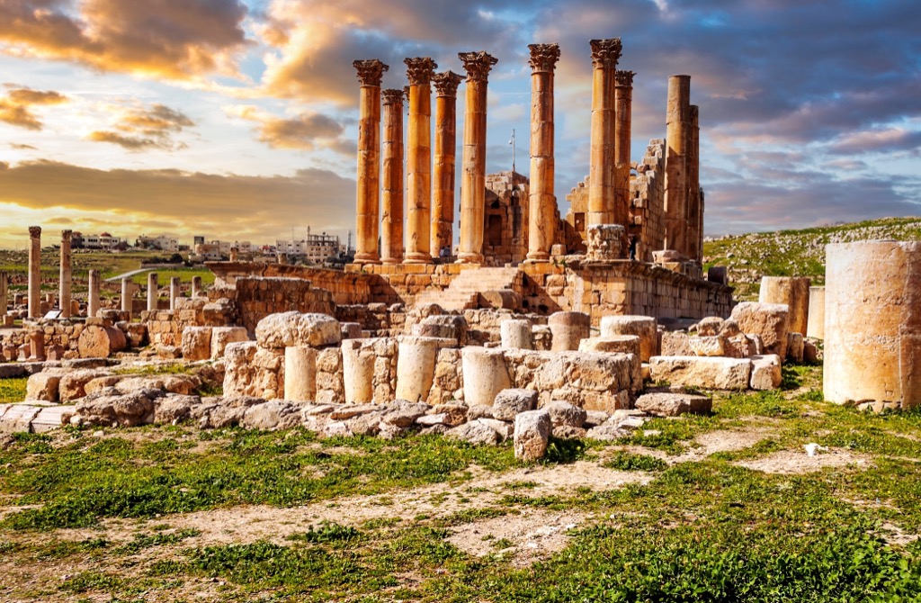 A kerszténység története Jordániában Jerash város romjai