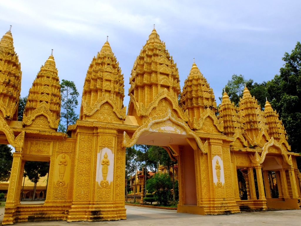 Vam Ray pagoda a Mekong-deltában