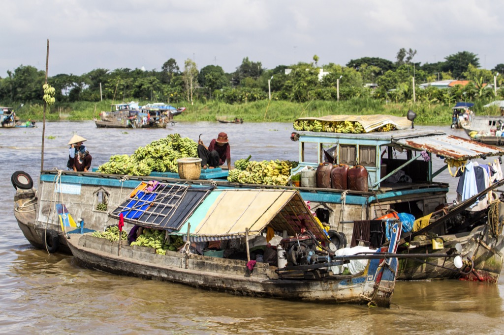 Cai Be piac a Mekong-deltában