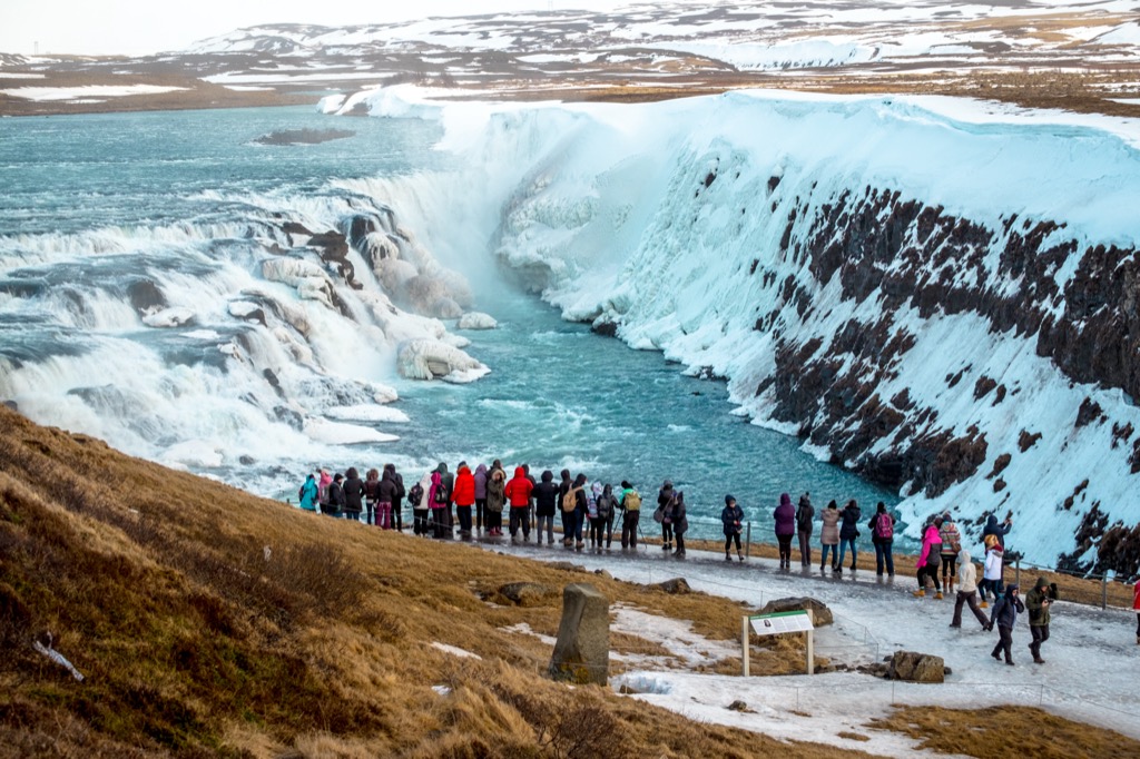 Gullfoss-vízesés az Arany Körút első állomása