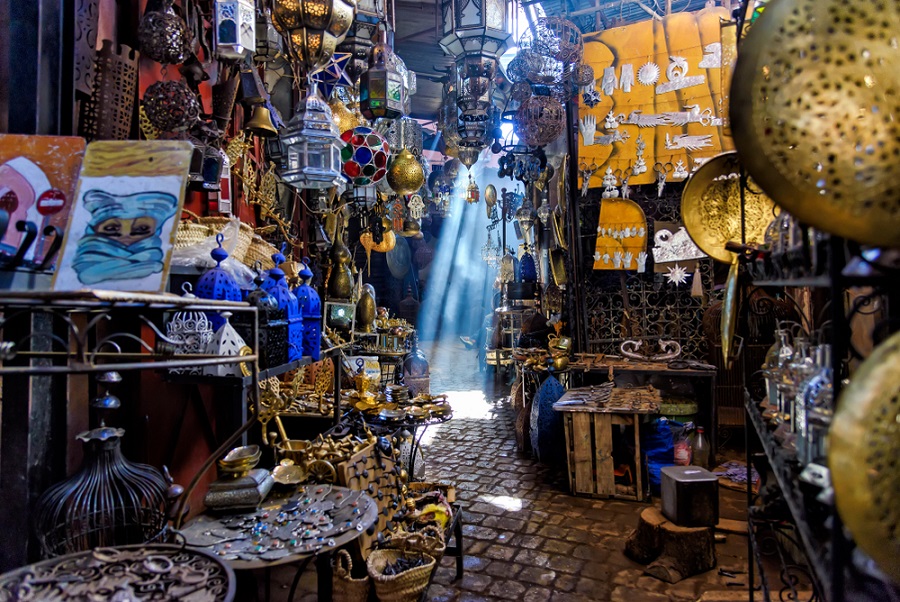 Souk medina Marokkói piac Marrakech