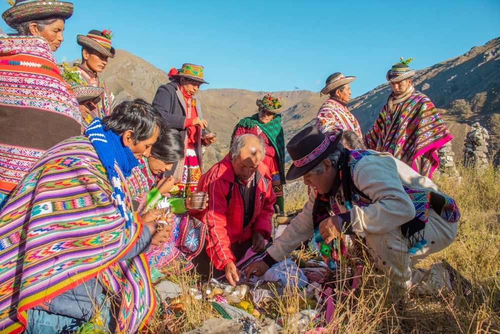 Pachamama felajánlás Peruban